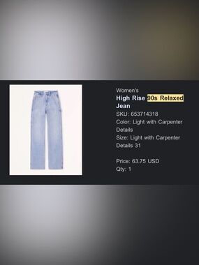 Abercrombie & Fitch 90s relaxed Jean High-Rise Light Blue Jeans